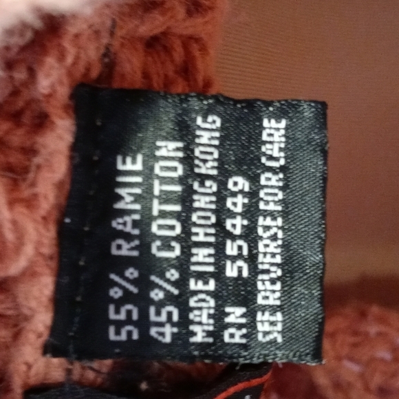 Tarazzia burnt orange sweater Medium fisherman style knit crochet - Picture 8 of 8